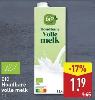 Aanbieding: BIO Houdbare volle melk