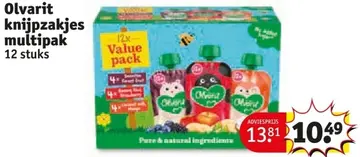 Aanbieding: Olvarit knijpzakjes multipak