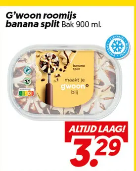 Aanbieding: Roomijs banana split