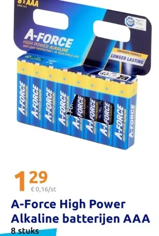 Aanbieding: A-Force High Power Alkaline batterijen AAA