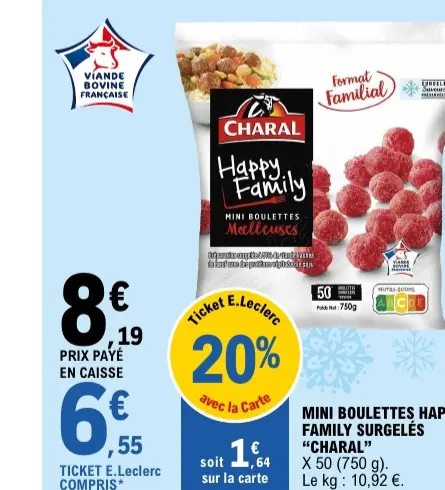 Offre: Mini boulettes Happy Family surgelés