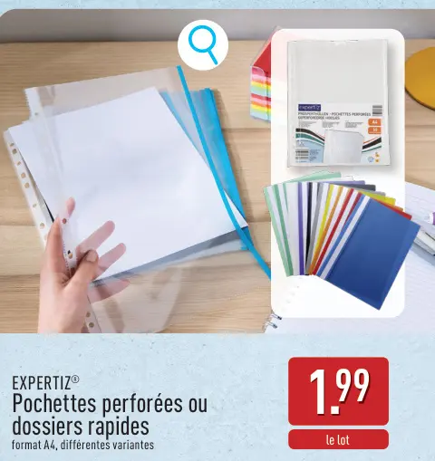Offre: Pochettes perforées ou dossiers rapides