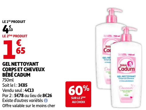 Promotie: Gel nettoyant corps et cheveux