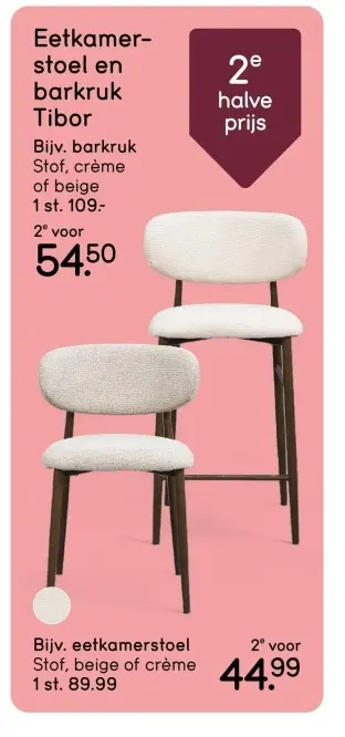 Aanbieding: Eetkamerstoel en barkruk Tibor