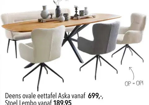 Aanbieding: Deens ovale eettafel Aska