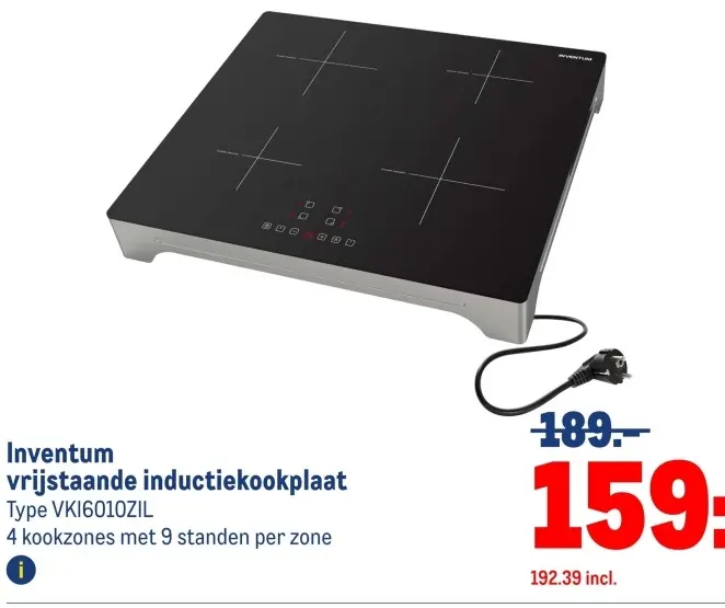 Aanbieding: vrijstaande inductiekookplaat