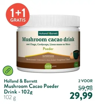 Aanbieding: Mushroom Cacao Poeder Drink
