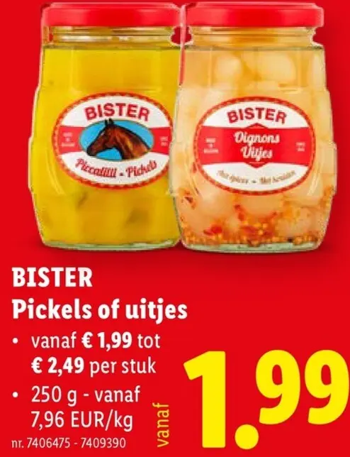 Promotie: Bister Pickels of uitjes