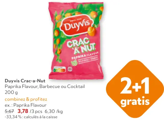 Offre: Crac-a-Nut Paprika Flavour, Barbecue ou Cocktail