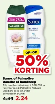 Aanbieding: Sanex of Palmolive Douche of handzeep
