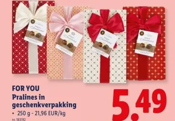 Promotie: Pralines in geschenkverpakking