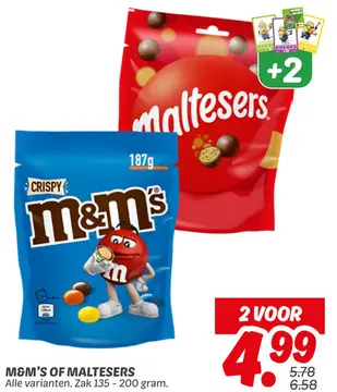 Aanbieding: M&m's of Maltesers
