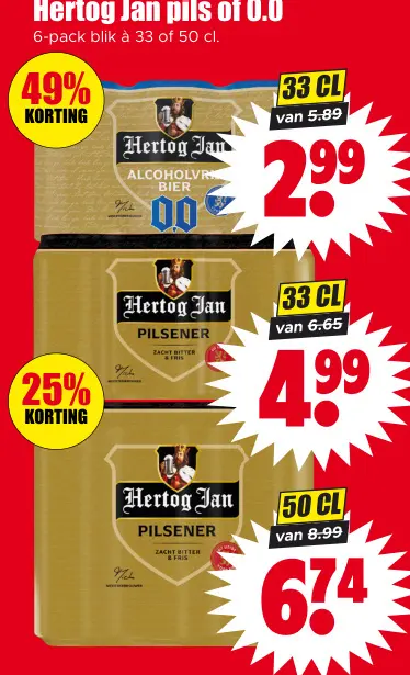 Aanbieding: Hertog Jan pils of 0.0