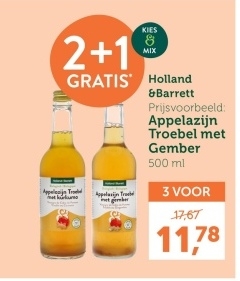 Aanbieding: Holland & Barrett Appelazijn Troebel Gember Bio - 500ml