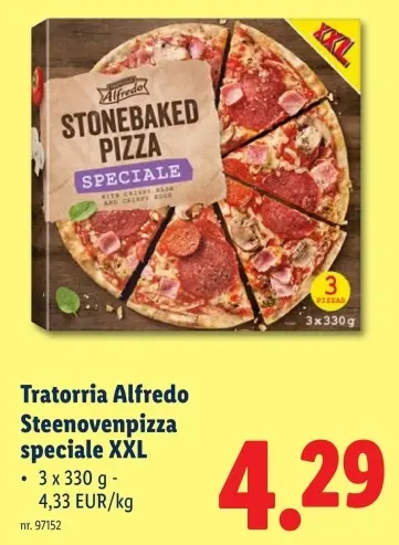 Promotie: Tratorria Alfredo Steenovenpizza speciale XXL