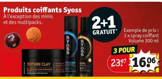 Offre: Produits coiffants
