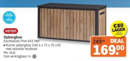 Aanbieding: Opbergbox Southwood Pine