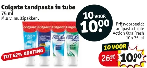 Aanbieding: Tandpasta in tube