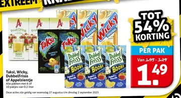 Aanbieding: Taksi, Wicky, DubbelFrisss of Appelsientje