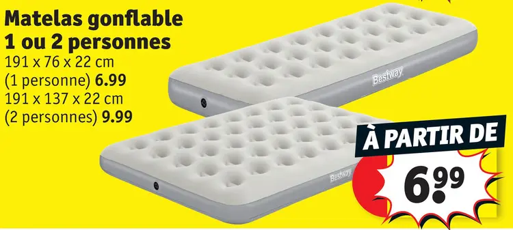Offre: Matelas gonflable 1 ou 2 personnes