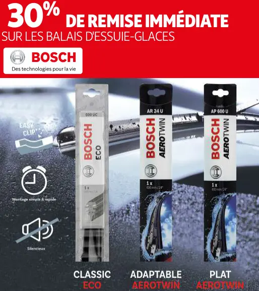 Promotie: Balais d'essuie-glaces