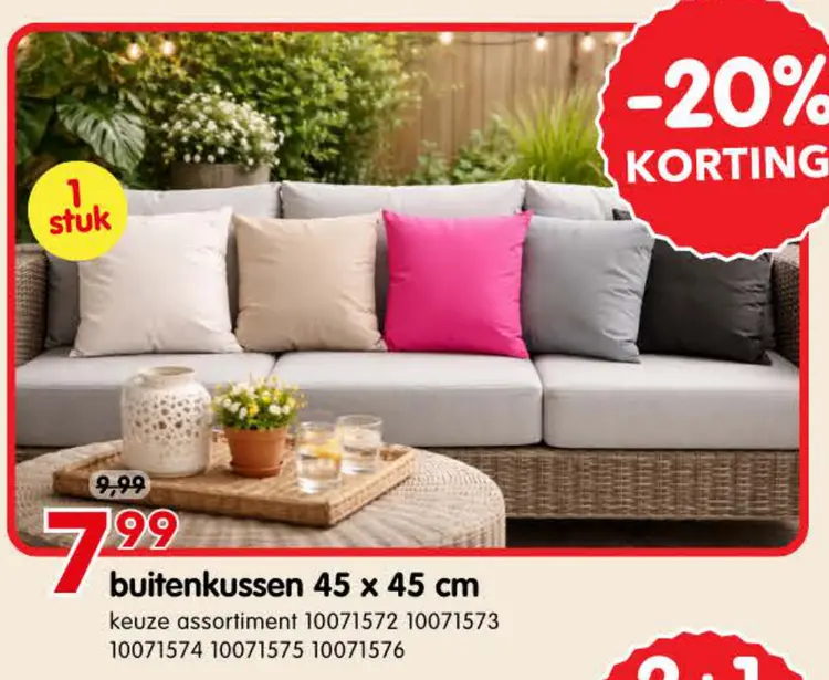 Promotie: buitenkussen