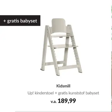 Aanbieding: Up! kinderstoel + gratis kunststof babyset