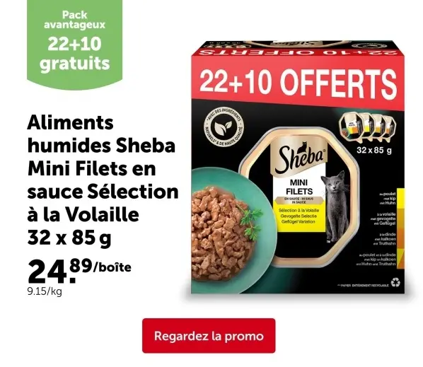 Offre: Aliments humides Sheba Mini Filets en sauce 