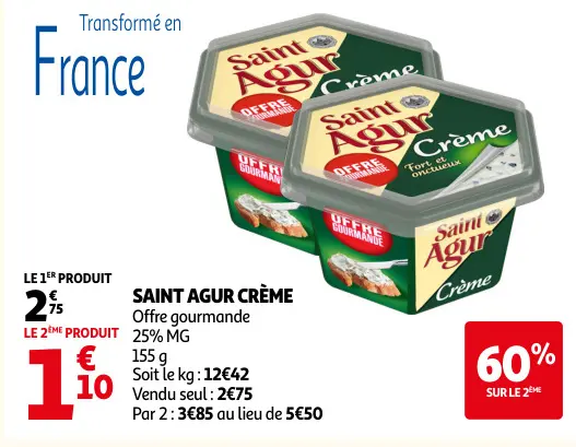 Promotie: Saint agur crème
