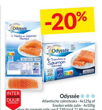 Aanbieding: Odyssée Atlantische zalmsteaks of Sneden wild