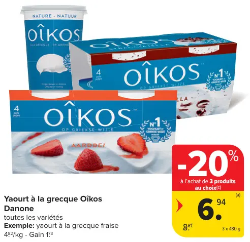 Offre: Yaourt à la grecque Oîkos
