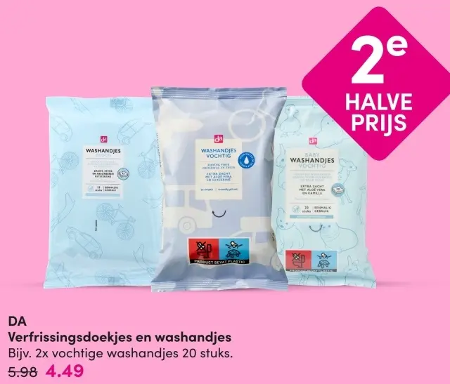 Aanbieding: Verfrissingsdoekjes en washandjes