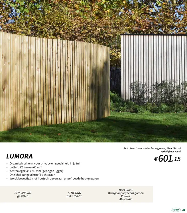 Promotie: Lumora tuinscherm