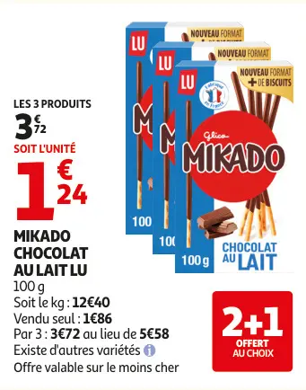 Promotie: Mikado chocolat au lait