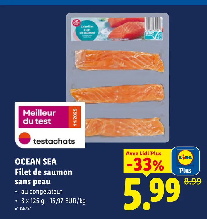 Offre: Filet de saumon sans peau