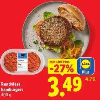 Aanbieding: Rundvlees hamburgers