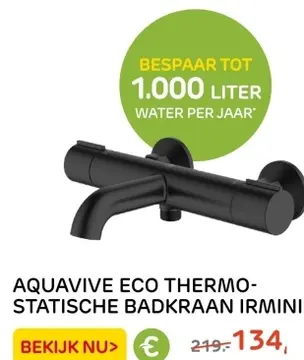 Aanbieding: AQUAVIVE ECO THERMO-STATISCHE BADKRAAN IRMINI