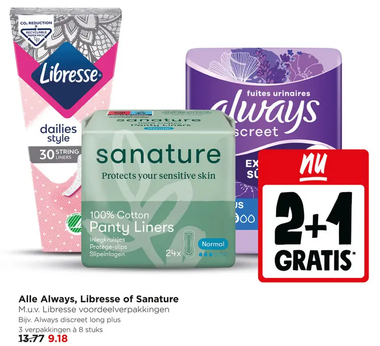 Aanbieding: Always, Libresse of Sanature