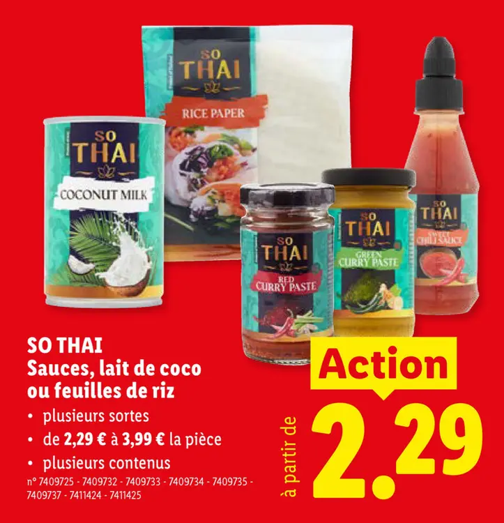 Offre: Sauces, lait de coco ou feuilles de riz