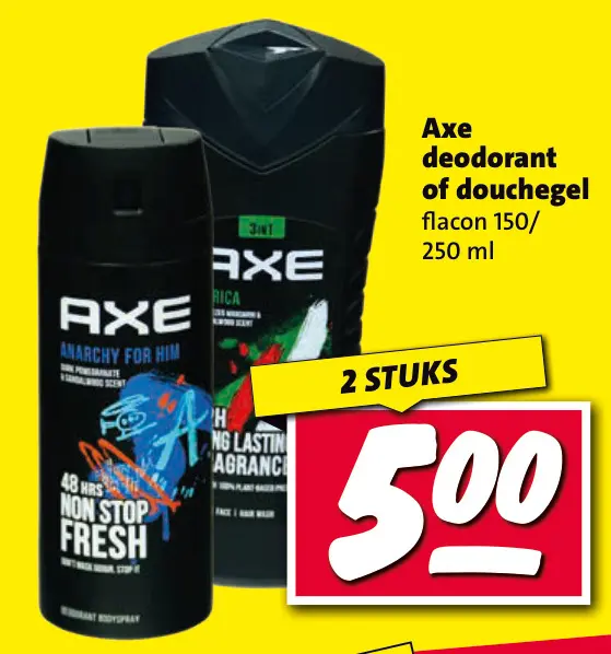 Aanbieding: Axe deodorant of douchegel
