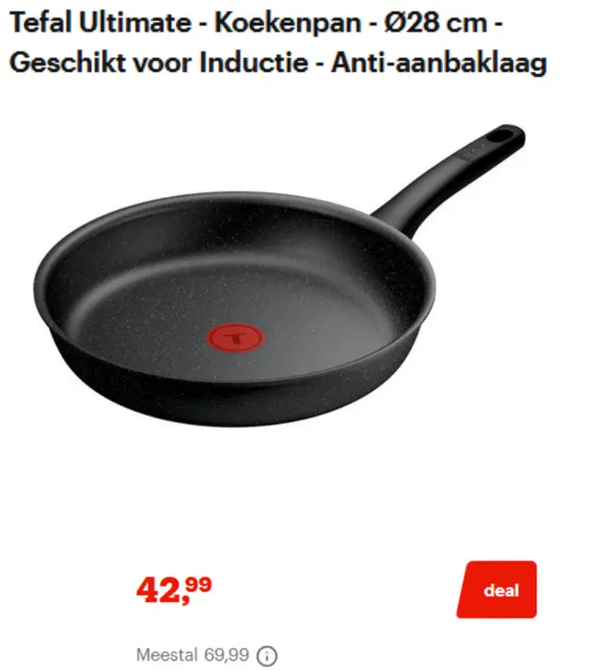 Aanbieding: Tefal Ultimate - Koekenpan - Ø28 cm - Geschik