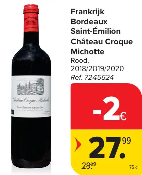 Promotie: Bordeaux Saint-Émilion Château Croque Michotte Rood