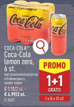 Aanbieding: COCA-COLA® Coca-Cola lemon zero, 6 st.
