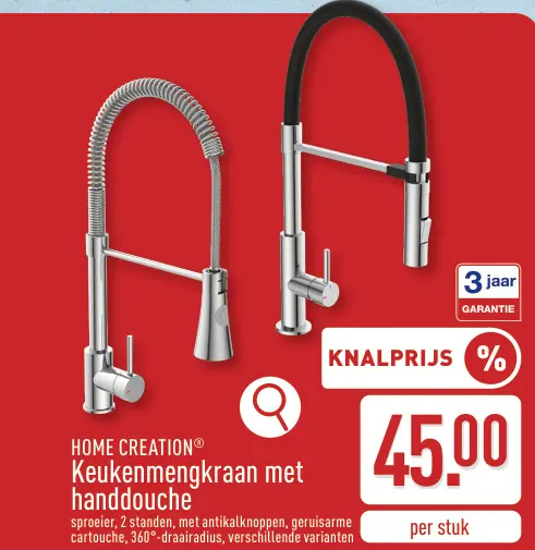 Promotie: Keukenmengkraan met handdouche