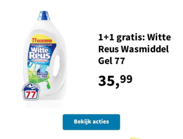 Promotie: Witte Reus Wasmiddel Gel 77