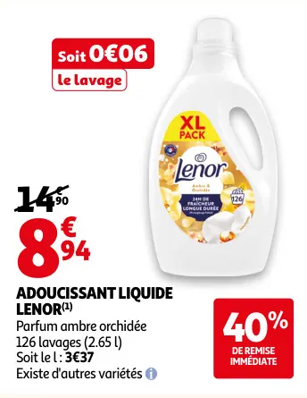 Offre: Adoucissant liquide