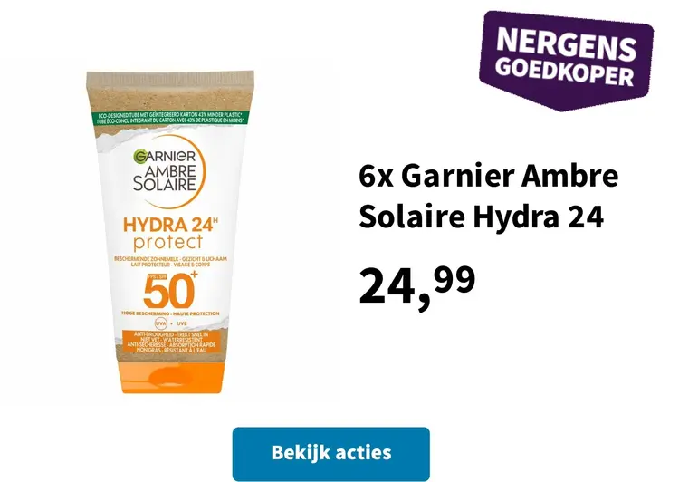 Promotie: 6x Garnier Ambre Solaire Hydra 24