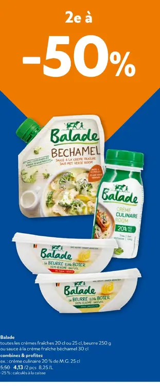 Offre: crèmes fraîches, beurre ou sauce à la crème f