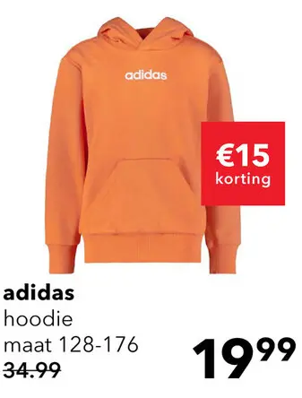 Aanbieding: Adidas J LIN FL kinder hoodie oranje