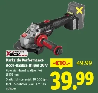 Aanbieding: Accu-haakse slijper 20 V